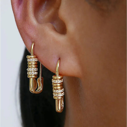 Sparkling Rhinestone Hoop Earrings