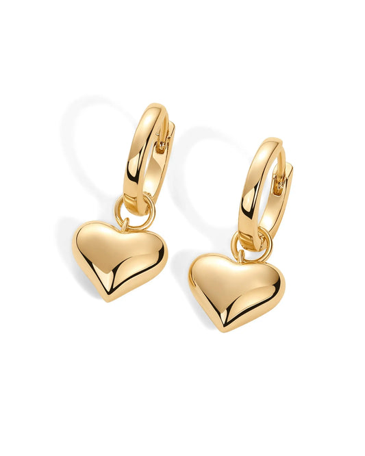 Heart Pendant Earrings – Gold Plated Stainless Steel