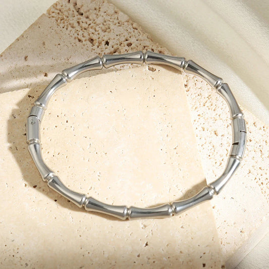 Bamboo Shaped Stainless Steel Bracelet