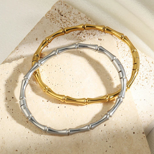 Bamboo Shaped Stainless Steel Bracelet