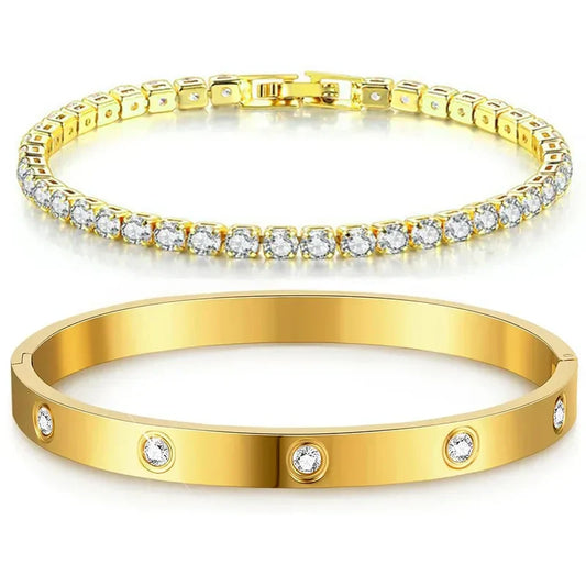Women's Polished Stainless Steel Bracelets – Tarnish-Resistant Design
